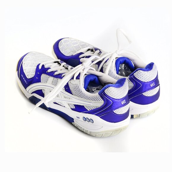 ASICS GEL BLADE 4 Indoor Sports Athletic Court Shoe Purple & White Size 9.5 - Picture 7 of 9